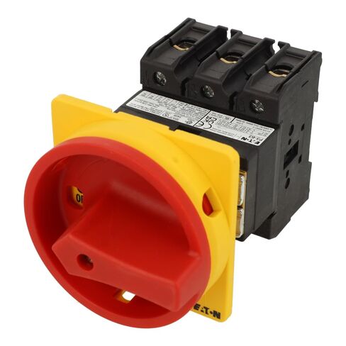 P363/V-SVB | P3-63/V/SVB | Y7-48218 | MOELLER Lockable SW DISC 63A 3P 230-690VAC, Rear MOUNTING IP65, RED Rotary Handle & Yellow LOCKRING in Saudi Arabia