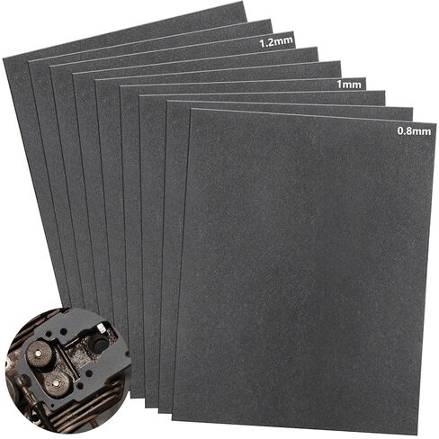 Peohud 9 Pcs Non Asbestos Gaskets Materials, 15 x 11.8 Inches High Temperature Gasket Paper Sheet for DIY Exhaust Gasket Maker, Engine Gaskets, Gasoline Diesel Oil Rebuild Sealing, 0.8mm/1mm/1.2mm in Saudi Arabia