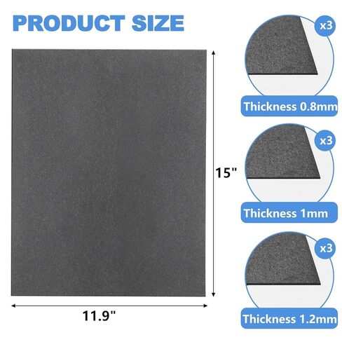 Peohud 9 Pcs Non Asbestos Gaskets Materials, 15 x 11.8 Inches High Temperature Gasket Paper Sheet for DIY Exhaust Gasket Maker, Engine Gaskets, Gasoline Diesel Oil Rebuild Sealing, 0.8mm/1mm/1.2mm in Saudi Arabia