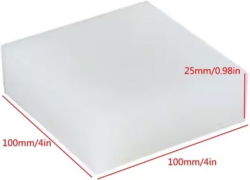 50x50mm 100x100mm Industrial Grade White Silicone Rubber Block High Temperature Resistance Good Toughness Reduce Vibration Gaskets Thickness 3-50mm (Size : 100 * 100 * 25mm) in Saudi Arabia