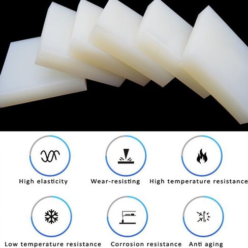 50x50mm 100x100mm Industrial Grade White Silicone Rubber Block High Temperature Resistance Good Toughness Reduce Vibration Gaskets Thickness 3-50mm (Size : 100 * 100 * 25mm) in Saudi Arabia