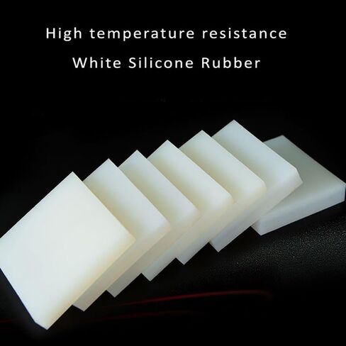 50x50mm 100x100mm Industrial Grade White Silicone Rubber Block High Temperature Resistance Good Toughness Reduce Vibration Gaskets Thickness 3-50mm (Size : 100 * 100 * 25mm) in Saudi Arabia