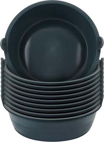 Sadnyy 5 Pcs Feeder Pan, 3 Quart Ox Tendon Feed Pan Utility Horse Feed Bucket Rubber Dog Bowl Horse Feeder for Cats Dogs Goats Horses Chicken Dust Bath Container Animal Feeding, 10.2 x 3.1 Inch in Kuwait