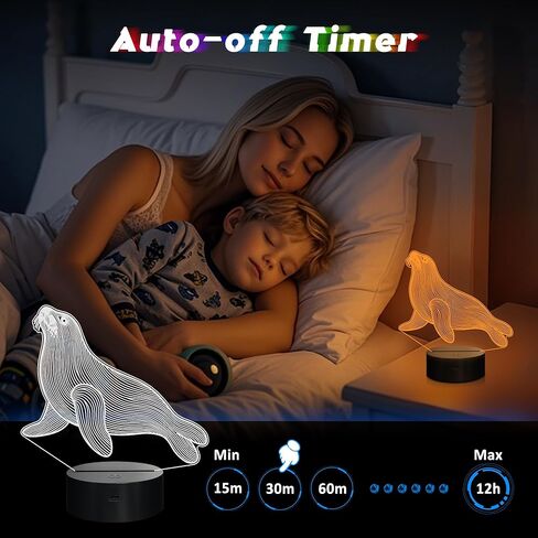 ضوء ليلي مانع للتسرب، مصباح LED وهمي بصري ثلاثي الأبعاد مع جهاز تحكم عن بعد ومؤقت، هدايا عيد الميلاد للأطفال والكبار in Kuwait