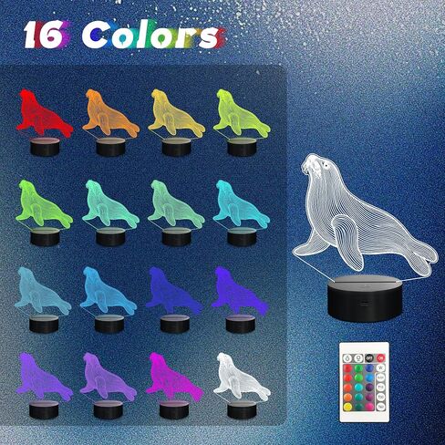 ضوء ليلي مانع للتسرب، مصباح LED وهمي بصري ثلاثي الأبعاد مع جهاز تحكم عن بعد ومؤقت، هدايا عيد الميلاد للأطفال والكبار in Kuwait