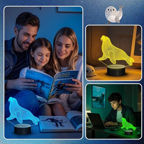 ضوء ليلي مانع للتسرب، مصباح LED وهمي بصري ثلاثي الأبعاد مع جهاز تحكم عن بعد ومؤقت، هدايا عيد الميلاد للأطفال والكبار in Kuwait