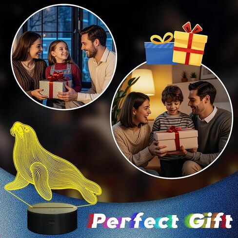 ضوء ليلي مانع للتسرب، مصباح LED وهمي بصري ثلاثي الأبعاد مع جهاز تحكم عن بعد ومؤقت، هدايا عيد الميلاد للأطفال والكبار in Kuwait