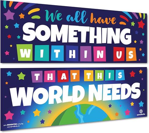 Sproutbrite Classroom Banner and Posters for Decorations - Educational, Motivational and Inspirational Growth Mindset for Teacher and Students in Kuwait