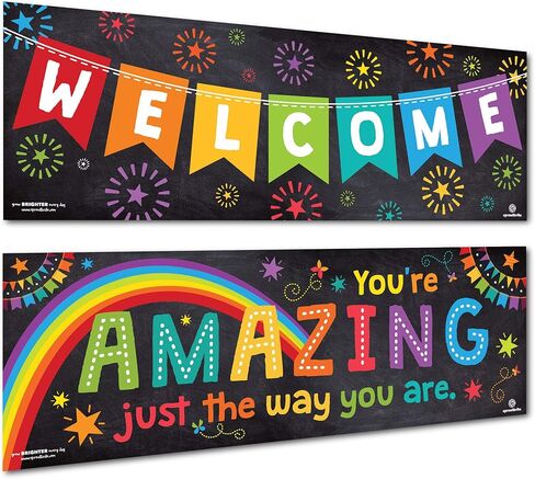 Sproutbrite Classroom Banner and Posters for Decorations - Educational, Motivational and Inspirational Growth Mindset for Teacher and Students in Kuwait