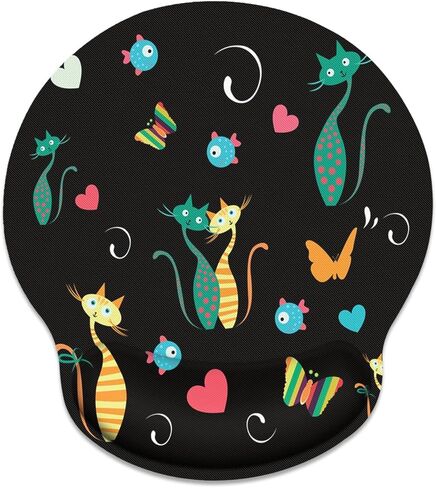 Britimes Ergonomic Mouse Pad with Wrist Support Pink Human Skeleton Skull Non-Slip Rubber Base Mousepad for Home Office Gaming Working Computers Laptop Easy Typing & Pain Relief in Kuwait