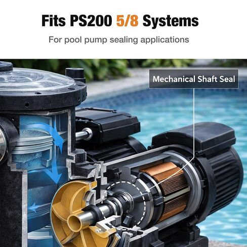 PS-200 5/8 Inch Pool Pump Shaft Seal Replacement for Aqua-Flo AS-200, Replaces 354545 92500150 SPX2700SA SuperFlo XP Pumps in Kuwait