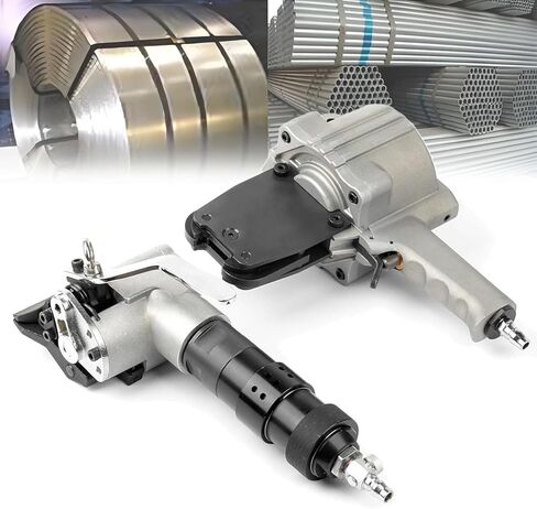 Heavy Duty Pneumatic Steel Strapping Tool, 3-in-1 Tensioner Cutter Sealer for Secure Packaging, Ideal for Industrial Use，25mm in Saudi Arabia