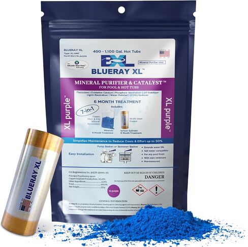 XL Black Mineral Purifier & Catalyst™ - منقي مياه لحمامات السباحة مزود بحزمة معدنية ومؤين نحاسي - حزمة المبتدئين لـ 11 ألف - 30 ألف جالون. in Kuwait