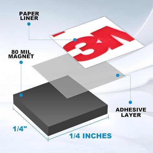 Small Magnets with Sticky Adheisve Backing for Super Tiny Parts of Arts and Crafts Pieces (1/4" Squares 1296 Pieces) in Kuwait