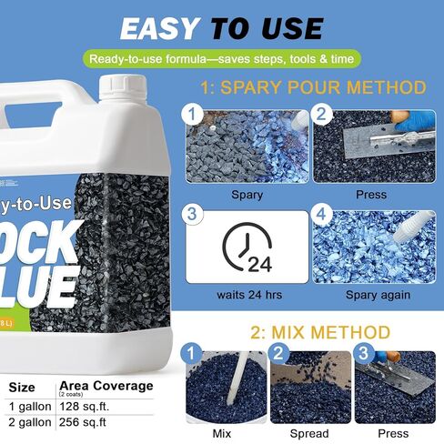 Teexpert Ready-to-Use Rock Glue for Landscaping with Electric Sprayer, 1 Gallon Gravel Glue for Landscaping for Pea Gravel, River Rock & Stone for Outdoor Landscape, Walkways, Patios, & Driveways in Kuwait