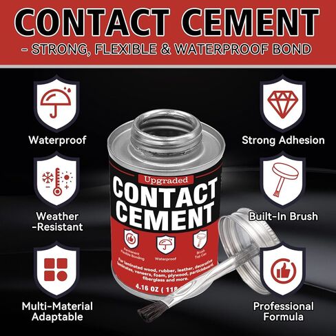 Bondtech Contact Cement Adhesive, Professional Neoprene Contact Adhesive, Strong Bonding for Woodworking, Leather, Repairs and Crafts (4.16 Ounce) in Saudi Arabia