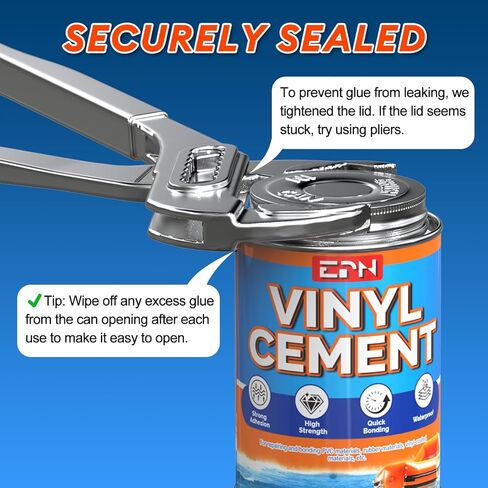 أسمنت فينيل EPN، غراء فينيل عالي القوة، مجموعة إصلاح بطانة حوض السباحة المقاومة للماء للمواد القابلة للنفخ، مرتبة هوائية، حلقة سباحة، خيمة، منزل ترتد، ألعاب قابلة للنفخ، قوارب الكاياك (6 أونصة) in Kuwait