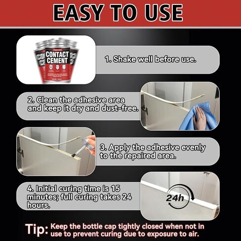 Bondtech Contact Cement Adhesive, Professional Neoprene Contact Adhesive, Strong Bonding for Woodworking, Leather, Repairs and Crafts (4.16 Ounce) in Saudi Arabia