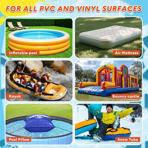 أسمنت فينيل EPN، غراء فينيل عالي القوة، مجموعة إصلاح بطانة حوض السباحة المقاومة للماء للمواد القابلة للنفخ، مرتبة هوائية، حلقة سباحة، خيمة، منزل ترتد، ألعاب قابلة للنفخ، قوارب الكاياك (6 أونصة) in Kuwait