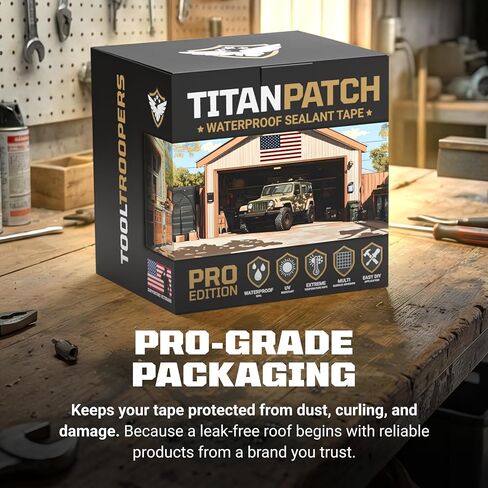 شريط مانع للتسرب مقاوم للماء من TITANPATCH PRO - أبيض 4 بوصة × 10 بوصة - يمنع التسربات بسرعة ويبقى مغلقًا لمدة تزيد عن 15 عامًا - يلتصق بالمركبات الترفيهية والأسقف وحمامات السباحة والقوارب والمزاريب - مصمم للطقس القاسي (-40 درجة فهرنهايت إلى 190 درجة فهرن in Kuwait