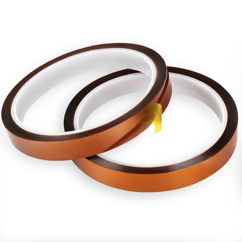 Heat Tape for Sublimation, 2 Rolls 0.5 Inch x 108Ft Polyimide Heat Resistant Tape, High Temp Thermal Tape for Heat Press Soldering, No Residue Heat Transfer Tape for Circuit Board & 3D Printing in Saudi Arabia
