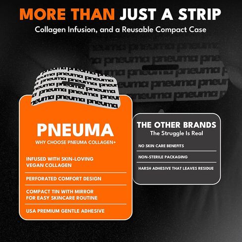 شريط غني بالكولاجين من PNEUMA (30 قطعة) - لاصق لطيف، لا يسبب الحساسية، خالٍ من اللاتكس وإزالة خالية من الألم - كولاجين نباتي، غني بفيتامين E - جودة ممتازة، صنع في الولايات المتحدة الأمريكية in Kuwait