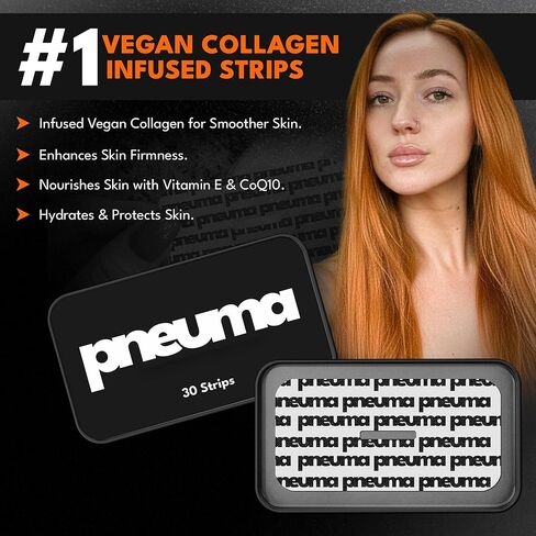 شريط غني بالكولاجين من PNEUMA (30 قطعة) - لاصق لطيف، لا يسبب الحساسية، خالٍ من اللاتكس وإزالة خالية من الألم - كولاجين نباتي، غني بفيتامين E - جودة ممتازة، صنع في الولايات المتحدة الأمريكية in Kuwait