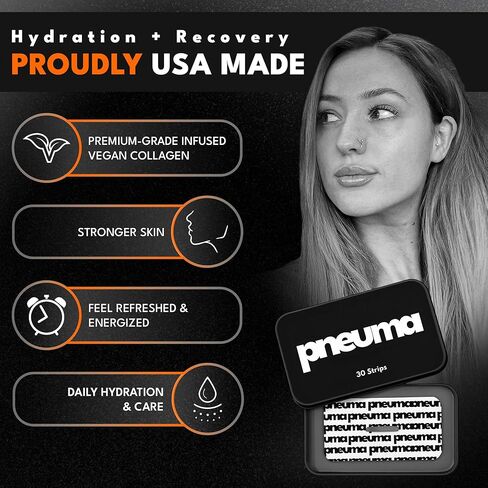 شريط غني بالكولاجين من PNEUMA (30 قطعة) - لاصق لطيف، لا يسبب الحساسية، خالٍ من اللاتكس وإزالة خالية من الألم - كولاجين نباتي، غني بفيتامين E - جودة ممتازة، صنع في الولايات المتحدة الأمريكية in Kuwait