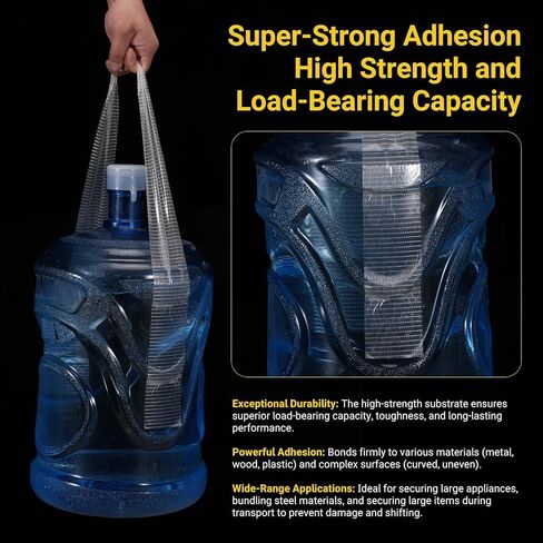 شريط ربط، شريط تعبئة مقوى بالألياف الزجاجية، شبكة معززة شفافة ذاتية اللصق شديدة التحمل للاستخدام على نطاق واسع (2 سم × 65.5 قدم) in Kuwait