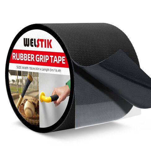 WELSTIK Rubber Grip Tape, Ultra Strong Waterproof Anti Slip Tape with Textured Adhesive for DIY Tools & Gadgets (Black, 2In x 16.4Ft) in Saudi Arabia