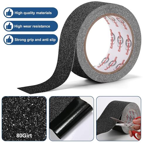 Anti Slip Tape 2 Inch x 16.5 Ft, Non Slip Waterproof Safety Grip Adhesive Traction Tape for Steps, Stair Treads and Ramps, Indoor & Outdoor Use in Saudi Arabia