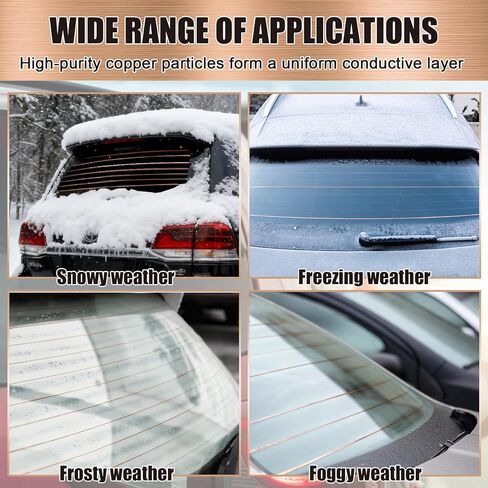 Rear Defroster Repair Kit, Copper Conductive Paint for Repairing Rear Window Defroster Screens with Brush Wipes Masking Paper Strong Adhesion and Fast Repair Performance, 10 Ml in Kuwait