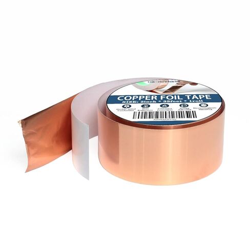 Copper Foil Tape (2inch X 33 FT) with Conductive Adhesive for Guitar and EMI Shielding, Crafts, Electrical Repairs,Grounding,Easy to Bend & Tear by Hand, Versatile Use in Saudi Arabia