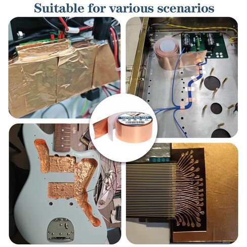 Copper Foil Tape (2inch X 33 FT) with Conductive Adhesive for Guitar and EMI Shielding, Crafts, Electrical Repairs,Grounding,Easy to Bend & Tear by Hand, Versatile Use in Saudi Arabia