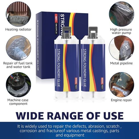 غراء مسبك قوي لإصلاح المعادن، لاصق إصلاح صب مقاوم لدرجات الحرارة العالية، غراء إصلاح المعادن، حشو لحام سائل للعيوب المعدنية والإصلاحات قطعتان in Kuwait