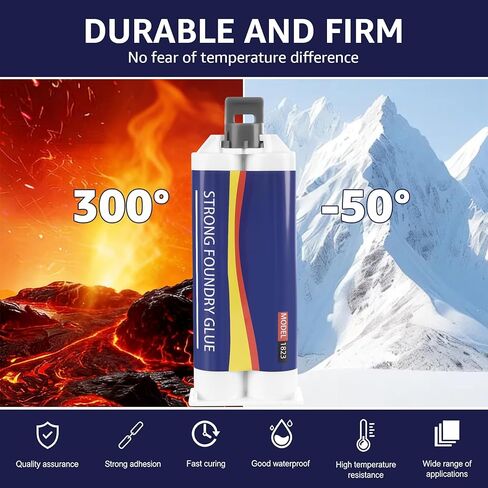 غراء مسبك قوي لإصلاح المعادن، لاصق إصلاح صب مقاوم لدرجات الحرارة العالية، غراء إصلاح المعادن، حشو لحام سائل للعيوب المعدنية والإصلاحات قطعتان in Kuwait
