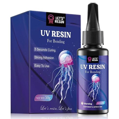 LET'S RESIN 50g Upgrade UV Resin for Bonding & Curing in Seconds, Jewelry UV Glue Adhesive for Welding, UV Resin Glue for Glass, Plastic Repair, Clear UV Adhesive for Jewelry, Craft Decor in Saudi Arabia