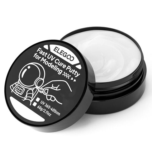 ELEGOO UV Putty for Modeling, 365-405 mm UV Light Fast Curing Clay for Miniature Model Repair (White, 60g) in Saudi Arabia