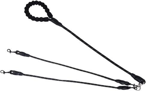 Five Dog Leash,Comfortable 5 Dog Leash with Reflective,360 Swivel No Tangle Five Dog Training Leash,for Multiple Large Medium Small Dogs (Black, Five Leashes) in Kuwait