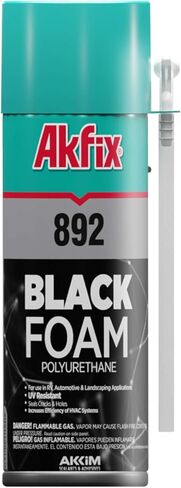 Akfix 892 Black Spray Foam Sealant (2x12 Oz.) - UV Resistant Polyurethane Expanding Spray Foam Insulation, Waterproof, Ideal for RV, Pond, Waterfall and Landscape Applications | 12 Oz. 2 Pack in Kuwait