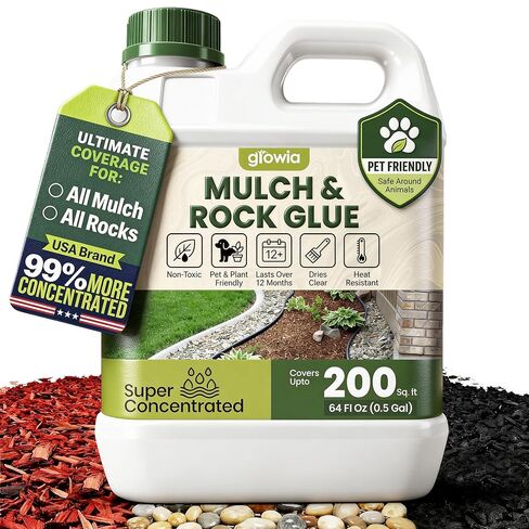 Mulch and Rock Glue for Landscaping - Cover Upto 200 sqft - 0.5 Gallon Mulch Glue for Rocks Outdoor Landscaping, Rock Glue for Pea Gravel, Fast-Drying Gravel Glue, Non-Toxic Gravel Binder in Saudi Arabia