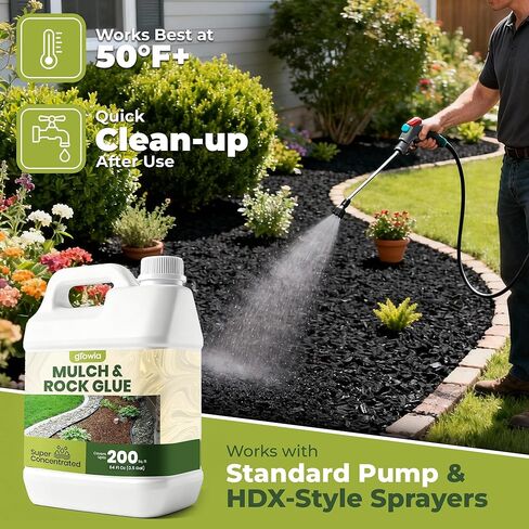 Mulch and Rock Glue for Landscaping - Cover Upto 200 sqft - 0.5 Gallon Mulch Glue for Rocks Outdoor Landscaping, Rock Glue for Pea Gravel, Fast-Drying Gravel Glue, Non-Toxic Gravel Binder in Saudi Arabia