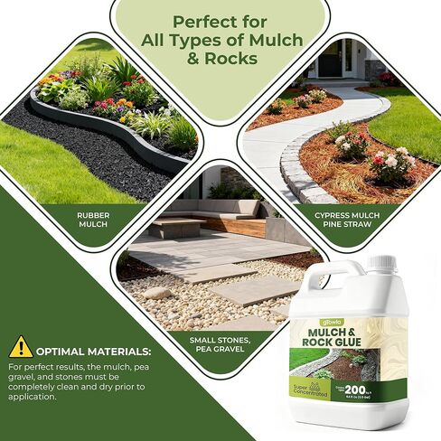 Mulch and Rock Glue for Landscaping - Cover Upto 200 sqft - 0.5 Gallon Mulch Glue for Rocks Outdoor Landscaping, Rock Glue for Pea Gravel, Fast-Drying Gravel Glue, Non-Toxic Gravel Binder in Saudi Arabia