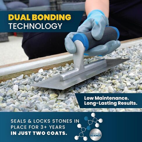 صمغ الصخور من إيزي هولد - رابط الحصى لحصى البازلاء والأحجار. غراء نشارة طويل الأمد للمناظر الطبيعية - قفل حصى غير سام وجاهز للاستخدام للمسارات والباحات وحدود الحدائق (1 جالون) in Kuwait