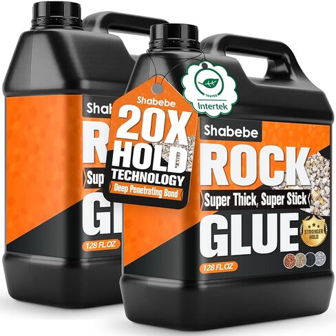 غراء صخري للمناظر الطبيعية سعة 1 جالون، غراء لاصق للغاية للحصى ولاصق حجري، مثبت حصى البازلاء نفاذية الماء بنسبة 100%، غراء صخري طويل الأمد للمسارات والباحات والحدود in Kuwait
