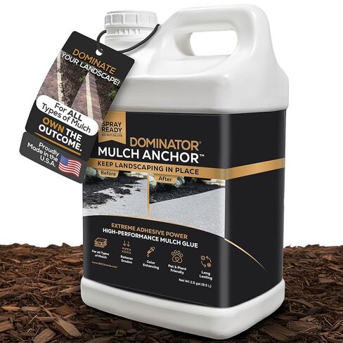 Dominator Rock Anchor 64oz - Rock Glue for Landscaping Gravel & Stone, Ready to Spray, Locks in River Rock, Pea Gravel & Decorative Rock, Prevents Scattering & Washouts, Water-Based in Kuwait