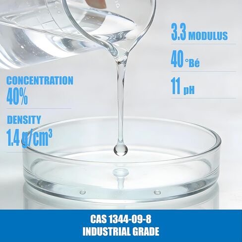 Sodium Silicate Solution (Water Glass) - 5 FL.OZ Bottle, Industrial Grade, High Purity, Multi-Purpose Adhesive & Sealant in Saudi Arabia