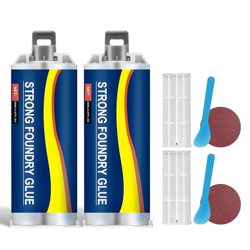 Strong Foundry Industrial Epoxy Resin Glue, Fast Curing Adhesive Kit with 2 Tubes, Sandable Wear-Resistant Repair Compound for Metal Pipes, Includes Mixing Tools in Saudi Arabia