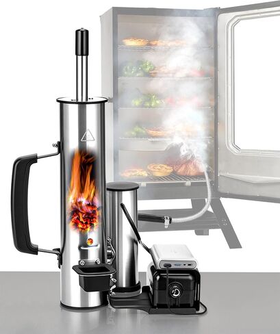 Cold Smoke Generator for Any Grill - 304 Stainless Steel Smoker Tube, Double Tube to Cut Tar for Non-Greasy Taste, Anti-Scald Handle, Camping/Backyard BBQ, Savor Rich Clean Flavor Easily in Kuwait