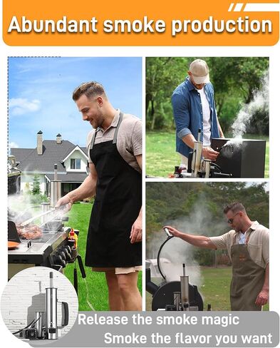 Cold Smoke Generator for Any Grill - 304 Stainless Steel Smoker Tube, Double Tube to Cut Tar for Non-Greasy Taste, Anti-Scald Handle, Camping/Backyard BBQ, Savor Rich Clean Flavor Easily in Kuwait